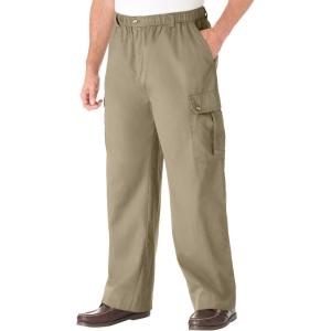 imageKingSize Mens Big ampamp Tall Knockarounds FullElastic Waist Cargo PantsTrue Khaki