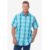 imageKingSize Mens Big ampamp Tall ShortSleeve Plaid Sport ShirtSeafoam Plaid