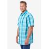 imageKingSize Mens Big ampamp Tall ShortSleeve Plaid Sport ShirtSeafoam Plaid