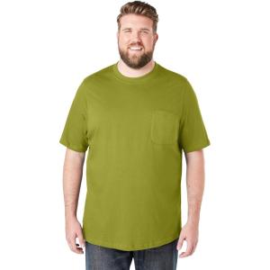 imageBoulder Creek by Kingsize Mens Big ampamp Tall Heavyweight Pocket Crewneck TShirtBright Moss