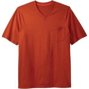 imageBoulder Creek by Kingsize Mens Big ampamp Tall Heavyweight Pocket VNeck TeeDesert Red