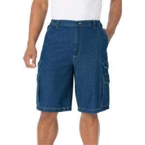 imageKingSize Mens Big ampamp Tall 12quot Side Elastic Cargo ShortsStonewash 0275