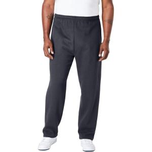 imageKingSize Mens Big ampamp Tall Fleece OpenBottom SweatpantsCarbon