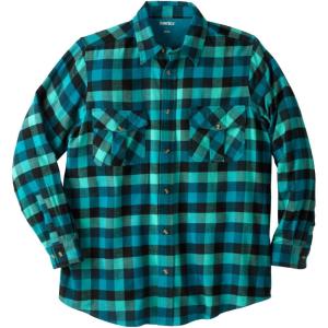 imageKingSize Mens Big ampamp Tall Signature Plaid Flannel ShirtTeal Check