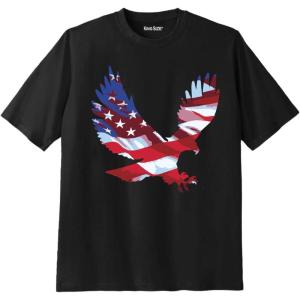 imageLiberty Blues by Kingsize Mens Big ampamp Tall Americana Screen TeeEagle Flag
