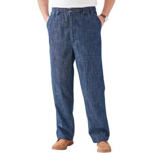 imageKingSize Mens Big ampamp Tall Knockarounds FullElastic Waist PantsIndigo