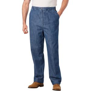 imageKingSize Mens Big ampamp Tall Knockarounds FullElastic Waist PantsStonewash