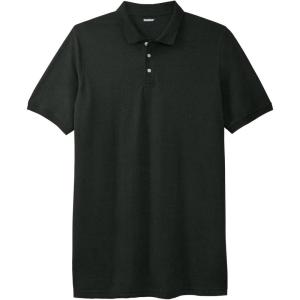 imageKingSize Mens Big ampamp Tall LongerLength ShrinkLess Cotton Polo ShirtHeather Charcoal