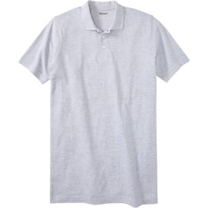 imageKingSize Mens Big ampamp Tall LongerLength ShrinkLess Cotton Polo ShirtHeather Grey