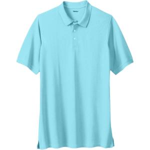 imageKingSize Mens Big ampamp Tall LongerLength ShrinkLess Cotton Polo ShirtIce Blue