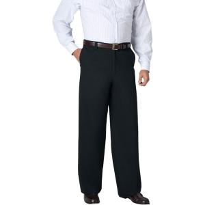 imageKingSize Mens Big ampamp Tall Tall Wide Leg Wrinkle Free Expandable Waist PantBlack