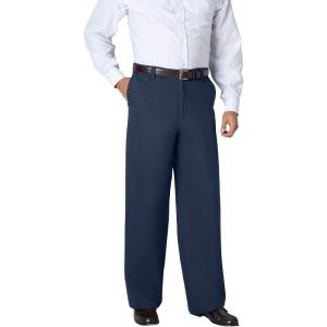 imageKingSize Mens Big ampamp Tall Tall Wide Leg Wrinkle Free Expandable Waist PantNavy