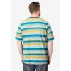 imageKingSize Mens Big ampamp Tall ShrinkLess Lightweight Pocket Crewneck TShirtLight Teal Stripe