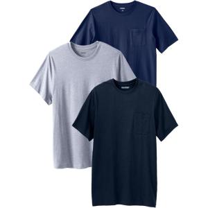 imageKingSize Mens Big ampamp Tall 3Pack Longer Length Pocket CrewneckBasics