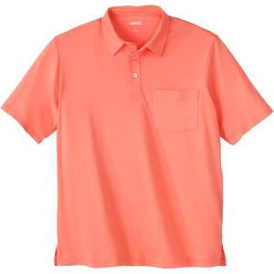 imageKingSize Mens Big ampamp Tall ShrinkLess Lightweight PoloCoral Pink