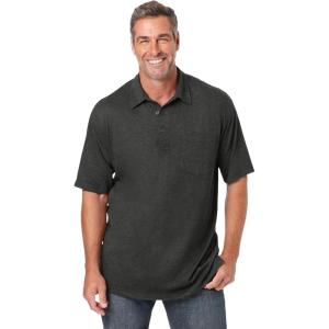 imageKingSize Mens Big ampamp Tall ShrinkLess Lightweight PoloHeather Charcoal