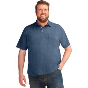 imageKingSize Mens Big ampamp Tall ShrinkLess Lightweight PoloHeather Slate Blue