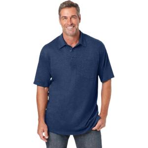 imageKingSize Mens Big ampamp Tall ShrinkLess Lightweight PoloNavy