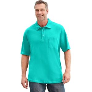 imageKingSize Mens Big ampamp Tall ShrinkLess Lightweight PoloTidal Green