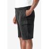 imageKingSize Mens Big ampamp Tall 10quot Fleece Cargo ShortsBlack White Heather 1164