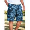imageKingSize Mens Big ampamp Tall 10quot Fleece Cargo ShortsNavy Marble 2203