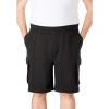 imageKingSize Mens Big ampamp Tall 10quot Fleece Cargo ShortsBlack 1333