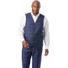 imageKingSize Mens Big ampamp Tall KS Signature Collection Easy Movement 5Button Suit VestNavy Check