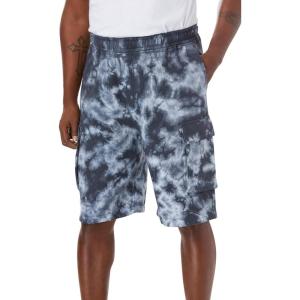 imageKingSize Mens Big ampamp Tall 10quot Fleece Cargo ShortsSteel Marble 1515