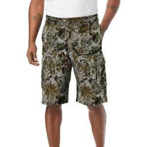 imageKingSize Mens Big ampamp Tall 10quot Fleece Cargo ShortsWoods Camo