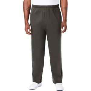 imageKingSize Mens Big ampamp Tall Lightweight Jersey Open Bottom SweatpantsBlack Olive