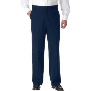 imageKingSize Mens Big ampamp Tall Tall KS Signature Collection No Hassle Classic Fit Expandable Waist Plain Front Dress PantsNavy