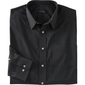 imageKingSize Mens Big ampamp Tall Tall WrinkleFree Dress ShirtBlack Stripe 0169