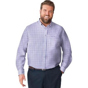 imageKingSize Mens Big ampamp Tall Tall WrinkleFree Dress ShirtPurple Check