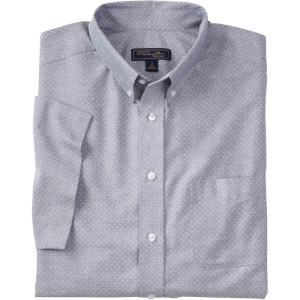 imageKingSize Mens Big ampamp Tall Tall WrinkleFree ShortSleeve Oxford Dress ShirtClassic Blue Pindot
