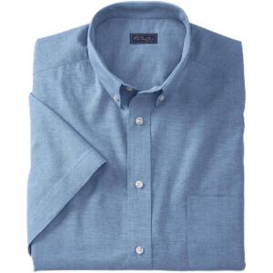 imageKingSize Mens Big ampamp Tall Tall WrinkleFree ShortSleeve Oxford Dress ShirtRoyal Blue