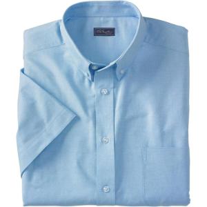 imageKingSize Mens Big ampamp Tall Tall WrinkleFree ShortSleeve Oxford Dress ShirtSky Blue 0022