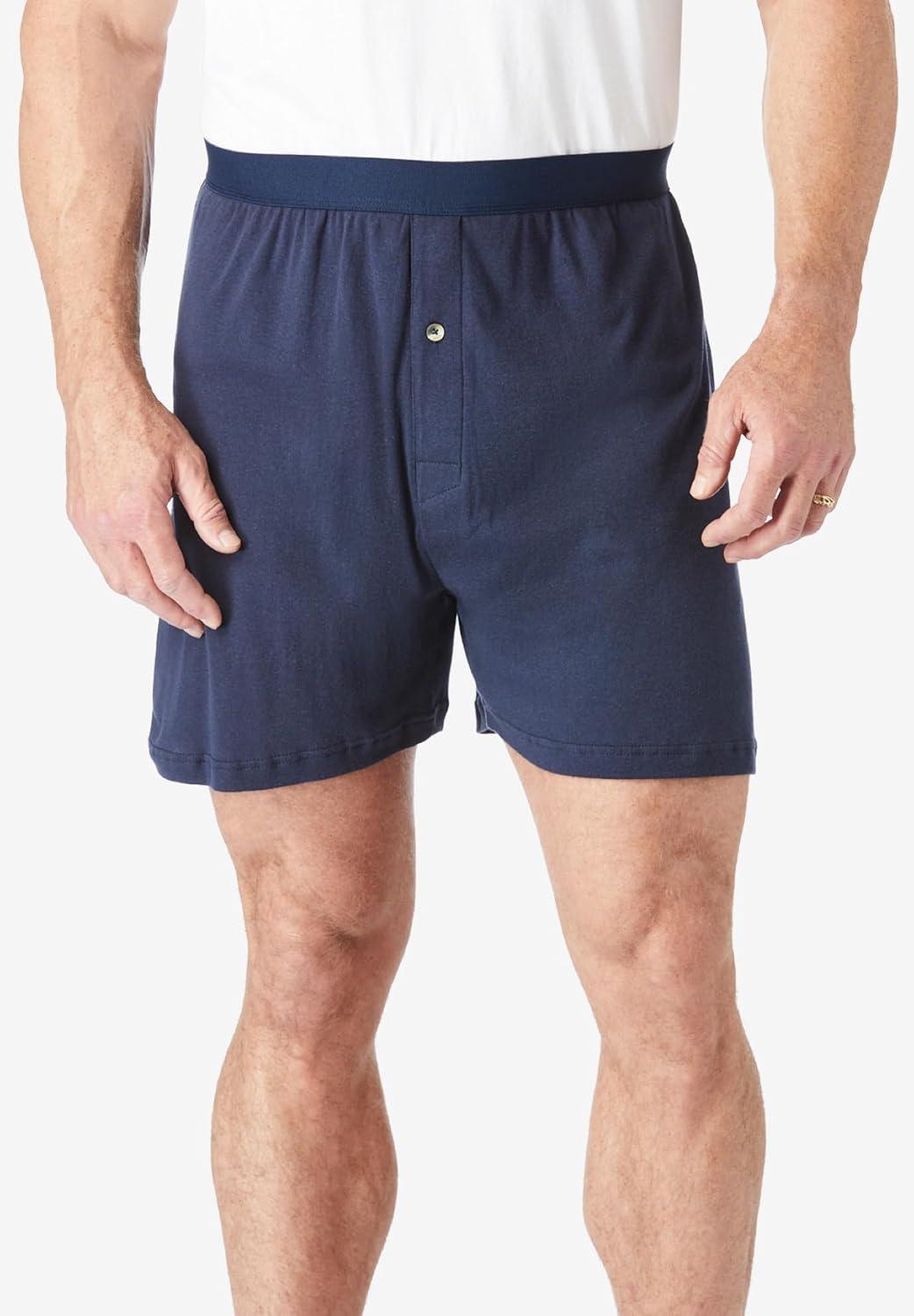 imageKingSize Mens Big ampamp Tall 3Pack Cotton BoxersAssorted Colors3 Pack