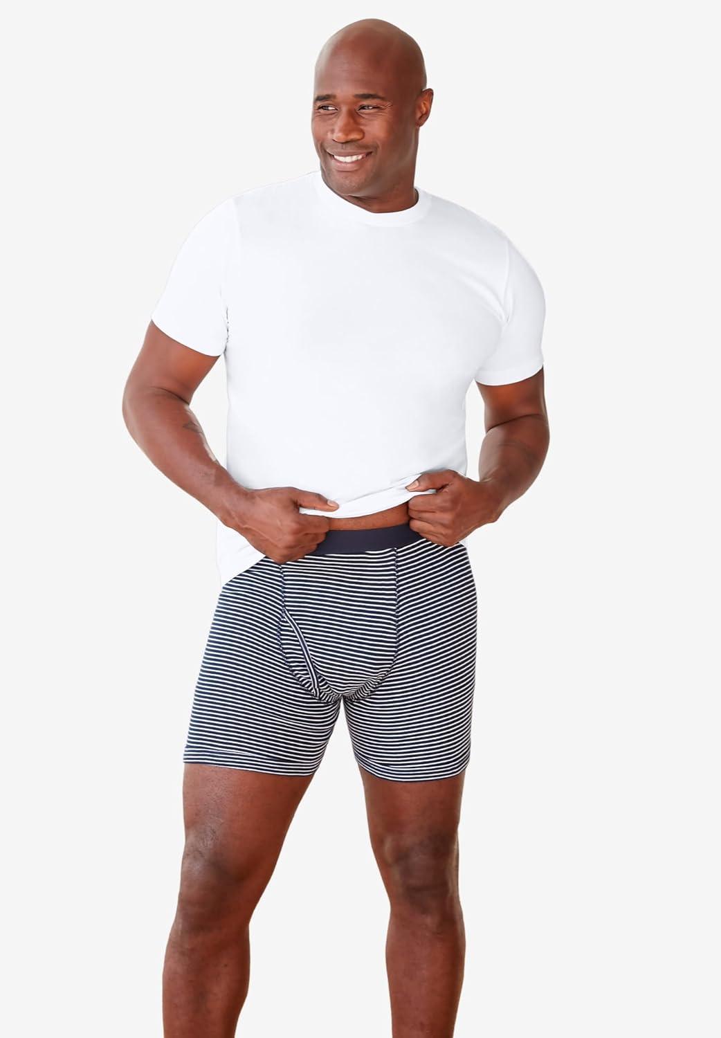 imageKingSize Mens Big ampamp Tall 3Pack Cotton Crewneck UndershirtAssorted Colors 3 Pack