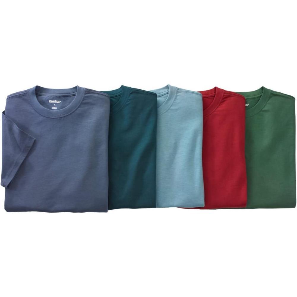 imageKingSize Mens Big ampamp Tall 3Pack Cotton Crewneck UndershirtAssorted Colors 5 Pack