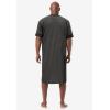 imageKingSize Mens Big ampamp Tall ShortSleeve Jersey Henley NightshirtHeather Charcoal