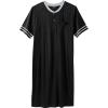 imageKingSize Mens Big ampamp Tall ShortSleeve Jersey Henley NightshirtBlack