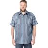 imageKingSize Mens Big ampamp Tall Striped ShortSleeve Sport ShirtDark Blue Stripe