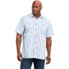 imageKingSize Mens Big ampamp Tall Striped ShortSleeve Sport ShirtLight Blue Stripe