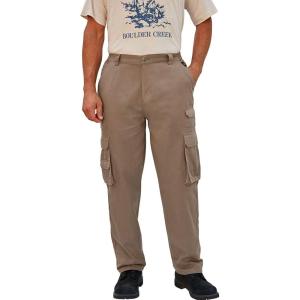 imageBoulder Creek by Kingsize Mens Big ampamp Tall Ranger SideElastic Stacked Cargo Pocket PantsDark Brown