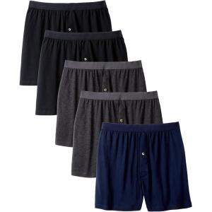 imageKingSize Mens Big ampamp Tall 3Pack Cotton BoxersAssorted Basic 5 Pack