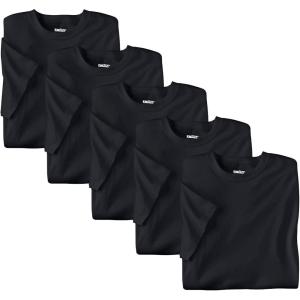 imageKingSize Mens Big ampamp Tall 3Pack Cotton Crewneck UndershirtBlack 5 Pack