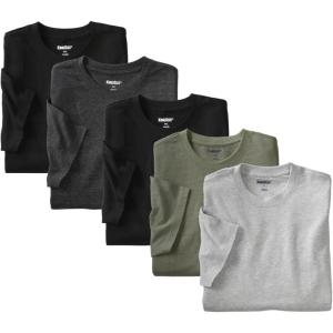 imageKingSize Mens Big ampamp Tall 3Pack Cotton Crewneck UndershirtMixed Classic 5 Pack