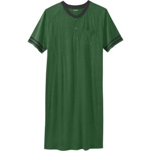 imageKingSize Mens Big ampamp Tall ShortSleeve Jersey Henley NightshirtHunter