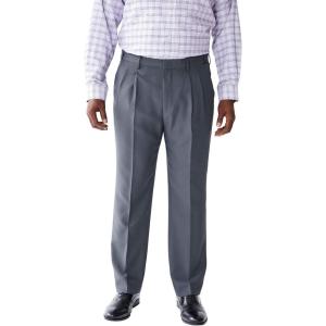imageKingSize Mens Big ampamp Tall Tall Easy Movement PleatFront Expandable Dress PantsGrey