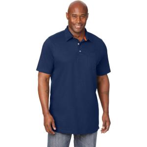 imageBoulder Creek by Kingsize Mens Big ampamp Tall LongerLength Heavyweight PoloNavy